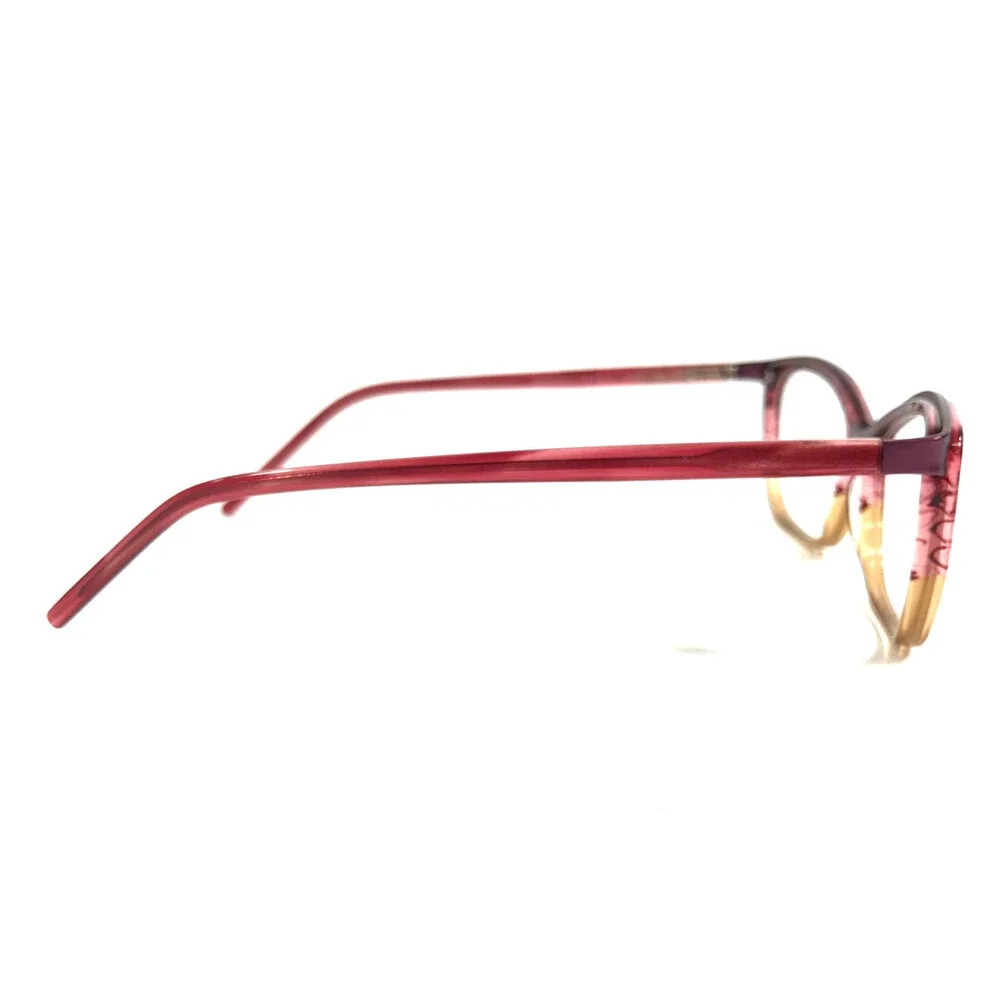 Tom Davies Eyeglasses Frame TD597 Col. 1644 Brown Red Horn Cat Eye 55-15-140